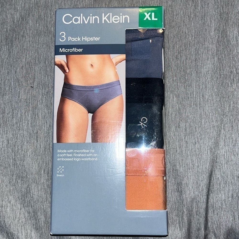 Calvin Klein NWT 3 Pack Hipster - Blue - black-Peach size XL